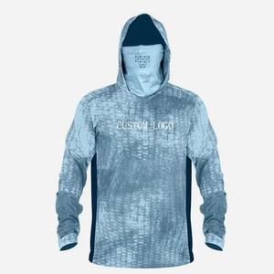 Sweat à capuche de pêche en gros Pull léger à manches longues avec cache-cou et contrôle de l'humidité pour la randonnée et la pêche à la ligne RTS - Product Image 3