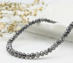 Bracelet de bijoux de poignet en diamant gris fait à la main 100% naturel à facettes sel poivre diamant perlé Bracelet plaqué or - Product Image 6