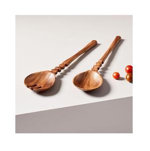 Service à salade en bois émaillé poli, Offre Spéciale, service à salade en bois de mangue avec cuillère de service, serveurs assortis - Product Image 5