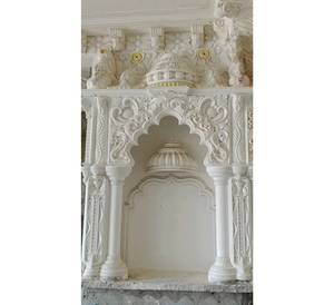 Templo de mármol blanco de primera calidad Pooja Mandir decoración del hogar diseño de elegancia espiritual hecho a mano moderno anticorrosión - Product Image 1
