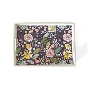 Bandeja de madera decorativa con forma de hoja, bandeja para servir postres, bandeja para servir, juego de bandeja de madera con mango - Product Image 6