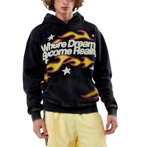 Sudadera con Capucha Personalizada con Gráfico de Llamas, Donde los Sueños se Vienen a la Realidad, Sudadera Estampada, Sudadera Holgada de Estilo Urbano, Fabricante de Sudaderas con Capucha - Product Image 1