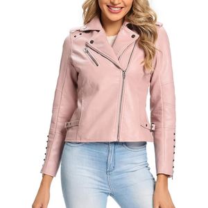 Chaqueta de cuero de motocicleta elegante para mujer diseñada para mayor comodidad, durabilidad y elegancia inigualable - Product Image 3