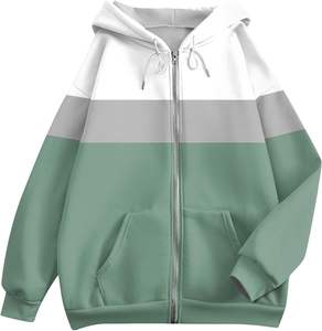 Sudadera personalizada con capucha para hombre, cremallera, cremallera completa, forro polar de algodón, sudadera de gran tamaño, conjunto de Jogger, ropa de calle con bolsillo - Product Image 2