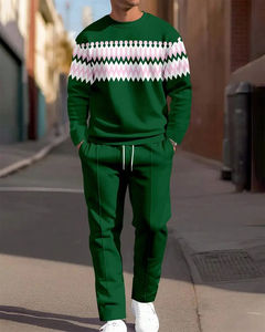 Ensemble décontracté léger à col rond et manches longues pour hommes Combinaison de sport respirante pour voyage Shopping Nouveau Streetwear - Product Image 1