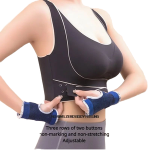 สปอร์ตบราปรับได้ด้านหน้าของผู้หญิงยกทรงออกกำลังกายฟิตเนสระบายอากาศได้ดีสวมใส่สบายสำหรับยิมโยคะไร้สายบุนวมดีไซน์เรียบง่าย - Product Image 1