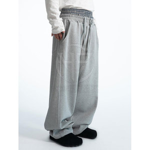 New Arrival Casual Trousers Breathable Fabric Drawstring Waist Relaxed Shape Smooth Finish Fashion <b>Men</b> Flared <b>Sweat</b> <b>Pant</b> - Product Image 5