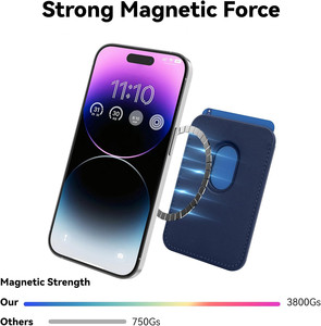 Cartera de teléfono magnética ultrafina, tarjetero de negocios, bolsillo de Ceredit, tarjetero de cuero PU para <span class=keywords><strong>iPhone</strong></span> - Product Image 3