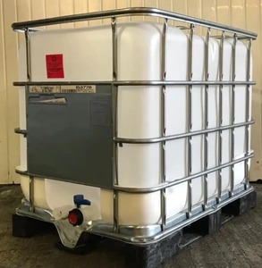 Réservoir IBC en polyéthylène blanc de 1000 L avec cadre en acier galvanisé, équipement de stockage de produits chimiques à haut niveau de sécurité - Product Image 5