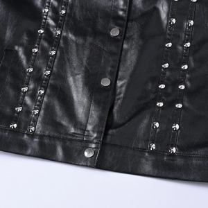 Chaleco de Cuero Vintage Punk para Hombre |   Chaleco de Motociclista sin Mangas con Remaches |   Chalecos de Cuero Negro para Hombre Estilo Urbano - Product Image 4