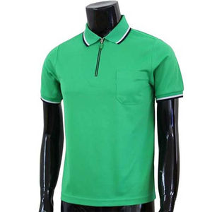 Polo à demi-zip en coton 100% de couleur verte, personnalisable, respirant, à manches courtes, polo de golf pour homme, fournisseur de t-shirts polo, service OEM - Product Image 2