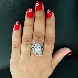 14K oro sólido 2 Ct CVD IGI certificado Diamante solitario anillo de compromiso, 2 Ct pera corte laboratorio cultivado diamante solitario anillo de diamante - Product Image 4