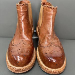 รองเท้าบูทหนังลูกวัวคุณภาพสูงแบบ Brogue พร้อมดีเทลเจาะรูและพื้นรองเท้าระบายอากาศสำหรับรองเท้าบูทผู้ชายสำหรับธุรกิจ - Product Image 5