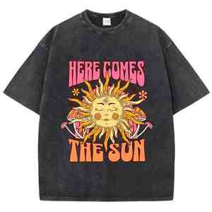 Vente en gros Polyester/coton écologique personnalisé 200gsm lourd lavé à l'acide Vintage Streetwear manches courtes t-shirt surdimensionné pour hommes - Product Image 6