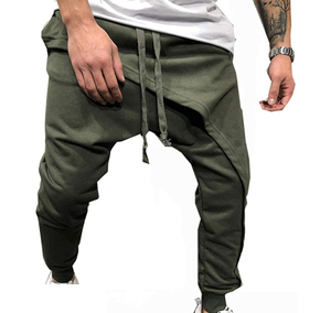 Pantalon décontracté respirant et léger en molleton français avec cordon de serrage, en élasthanne/coton, écologique, à entrejambe tombant pour homme - Product Image 6