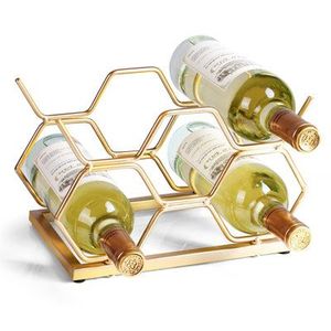 Different Shape <b>Tabletop</b> Wine Bottle Rack Metal Wine <b>Storage</b> Holder for Bar Restaurant Decoration - Product Image 2