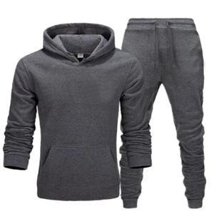Tenue de sport deux pièces pour homme au meilleur prix Survêtement 100% coton pour le printemps et l'automne - Product Image 1