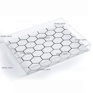 Bandeja de acrílico para servir alimentos con forma rectangular de calidad superior, bandeja para servir dulces y dátiles, ideal para los productos más vendidos. - Product Image 5