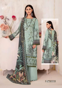 Collection été pakistanaise originale Collection pure imprimée avec patchs brodés avec imprimé mousseline Costume pakistanais Duppata - Product Image 2