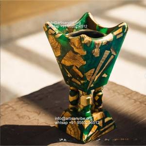 Quemador de Incienso de Resina Epoxi y Madera de Lujo, Mabkhara Árabe Hecha a Mano, Regalo de Ramadán - Product Image 2