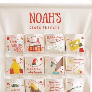 Calendario de Adviento de Navidad de lona con rastreador de Cuenta regresiva reutilizable de Papá Noel personalizado de alta calidad con 24 bolsillos - Product Image 4