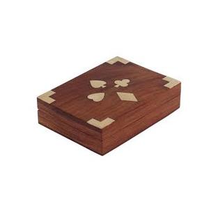 Caja de naipes de madera hecha a mano de alta calidad Almacenamiento decorativo de Venta caliente con trabajo de latón - Product Image 1