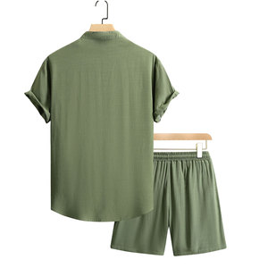 Traje de jogging de verano personalizado para hombres, conjunto corto de dos piezas, Camiseta con estampado de algodón y pantalones cortos, conjuntos de pantalones cortos para hombres - Product Image 2