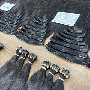 Extensions de cheveux vierges alignées sur les cuticules 100% Pince à cheveux vietnamiens à double tirage Extension de cheveux - Product Image 6