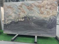 Vente chaude, panneau de quartz de luxe violet brésilien avec veines ondulées pour revêtement mural, arrière-plan de comptoir