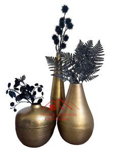 กระถางโลหะสำหรับสำนักงานบ้านและโรงแรมขนาดใหญ่ตกแต่งเสร็จทองเงางาม - Product Image 5