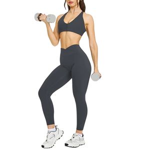 Leggings de yoga de cintura alta con efecto control de abdomen y realce de glúteos para mujer, sensación de segunda piel, para gimnasio y entrenamiento, de secado rápido, color liso. - Product Image 4