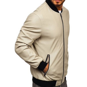 High Quality Custom Design Genuine <b>Suede</b> Bomber Zipper Pocket <b>Men's</b> Leather <b>Jackets</b> Leather <b>Jacket</b> - Product Image 4