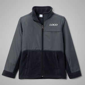 Sweat-shirt pour garçons à blocs de couleur avec logo personnalisé, prix de gros / Vêtement décontracté avec poches et fermeture éclair, prix avantageux 2026 - Product Image 1