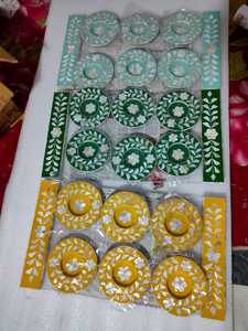 Bandeja con incrustaciones de perlas para madre, bandeja acrílica multiusos de lujo árabe, posavasos, venta al por mayor - Product Image 6