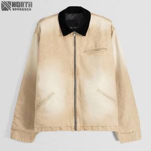 Veste en toile denim 100% coton pour hommes Veste en jean imprimée personnalisée avec logo brodé Streetwear Veste en jean pour hommes - Product Image 4