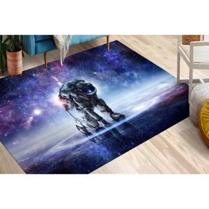 Alfombra estampada con diseño de astronauta aterrizando, decoración con temática espacial, suave y fácil de limpiar, con pelo suave. - Product Image 3