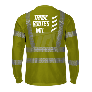 Ensemble de sécurité pour travailleurs en plein air Chemise en polyester boutonnée à bavette avec col rond Vêtements de travail réfléchissants imperméables - Product Image 3