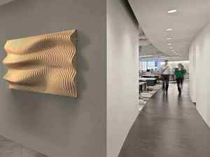 Décoration murale paramétrique en bois naturel style Art déco moderne, autocollante, pour anniversaire et maison - Product Image 2