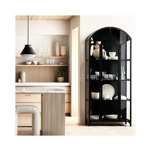 Vitrina de Almacenamiento de Vidrio Negro Premium, Madera de Mango Sólida, Moderna, Resistente al Agua, Ecológica, Duradera y Versátil para Cocina - Product Image 5