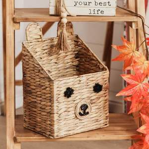 Venta caliente diseño moderno cuadrado respetuoso con el medio ambiente cesta de Pascua adorable forma de oso jacinto de agua tejido tamaño personalizado almacenamiento para niños - Product Image 3