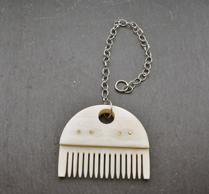 Peine de Cuerno de Búfalo de Alta Calidad, Dientes Finos y Anchos, Peine de Cuerno de Buey Tallado para el Cuidado del Cabello, Material de Hueso Pulido - Product Image 3