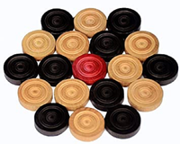 Jeu de Carrom Éducatif Personnalisé de Haute Qualité, Portable, Durable et Écologique, avec Pièces en Bois et Bâtonnets, Coffret Cadeau de 24 Pièces 2