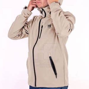Chaqueta Softshell para hombre de color personalizado con capucha frontal para invierno a prueba de viento, ropa de moda ecológica de alta calidad a la venta en línea - Product Image 2