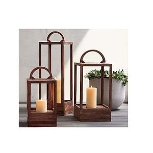 Linterna de vela de madera y vidrio de diseño de alta calidad para decoraciones del hogar y decoraciones de jardín - Product Image 6