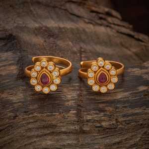 Glamorous Gold-Plated Flower-Shaped Spinal Zircon <b>Toe</b> <b>Ring</b> for Religious Ceremonies Women's 183351 - Product Image 1