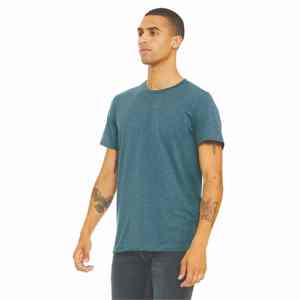 T-shirt ras du cou en coton biologique 100% pour hommes Coupe décontractée durable avec motif de caractère Tissu tricoté uni - Product Image 5