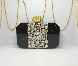 Pochette en résine la plus populaire pour les sacs à main des filles mariage fête nuptiale embrayages luxe dîner clair acrylique sac à main femmes sac de soirée - Product Image 5