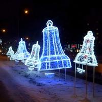 Guirlande lumineuse LED en forme de cloche de Noël, motif étoile, 2 m de haut, structure métallique, intérieur/extérieur, IP65, étanche, indice de fidélité des couleurs élevé 95, jardin, rue