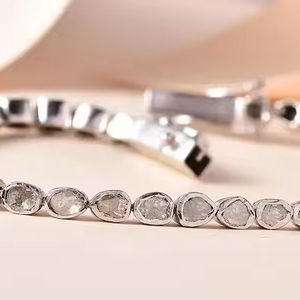 Moissanite Sterling <b>Silver</b> <b>Bracelet</b> Faceted Diamond <b>Bracelet</b> Customized Jewelry Wedding Gift Gift for Her - Product Image 3