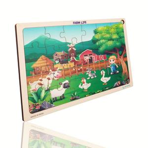Vente en gros OEM ODM Farm Life Casse-tête éducatifs en bois Cartoon Jouets pour enfants personnalisables du fournisseur d'usine - Product Image 3